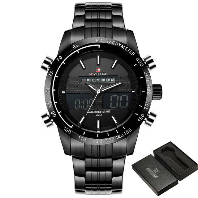 Luxury Brand NAVIFORCE Men Fashion Sport Watches Men's Quartz Digital Analog Clock Man Full Steel Wrist Watch relogio masculino