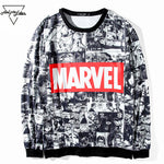 Aelfric Eden Marvel Sweatshirts Man Women Round Neck Hoodies Comic Japanese Nime Letter Printed Kpop Casual Black Hoodie DYY011