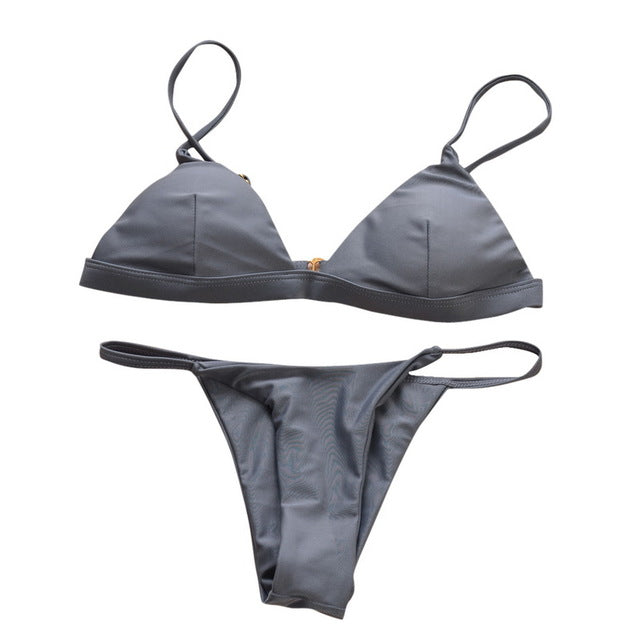 Vertvie 2018 Brand Yellow Women Sexy Brazilian Thong Bikini Swim Set Swimwear Low Waist Swimsuit Beach Bikini Swim Bathing Suit