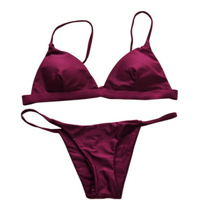 Vertvie 2018 Brand Yellow Women Sexy Brazilian Thong Bikini Swim Set Swimwear Low Waist Swimsuit Beach Bikini Swim Bathing Suit