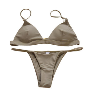 Vertvie 2018 Brand Yellow Women Sexy Brazilian Thong Bikini Swim Set Swimwear Low Waist Swimsuit Beach Bikini Swim Bathing Suit