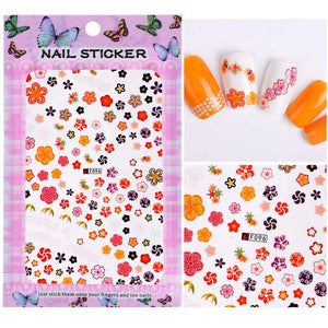 1 Sheet Embossed 3D Nail Stickers Blooming Flower 3D Nail Art Stickers Decals Adhesive Manicure Nail Art Tips Decoration SAF199