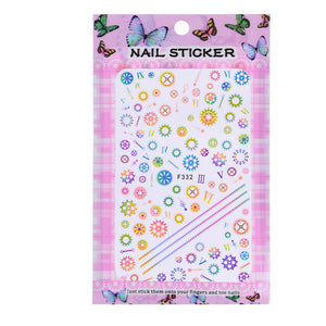 1 Sheet Embossed 3D Nail Stickers Blooming Flower 3D Nail Art Stickers Decals Adhesive Manicure Nail Art Tips Decoration SAF199