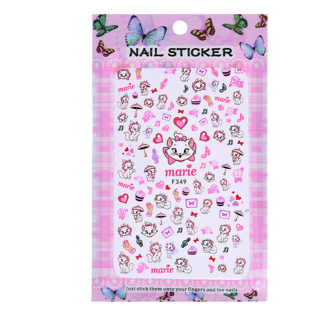 1 Sheet Embossed 3D Nail Stickers Blooming Flower 3D Nail Art Stickers Decals Adhesive Manicure Nail Art Tips Decoration SAF199