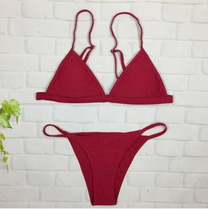 Swimwear Women Sexy Micro Bikinis Set Leaf Triangle Bathing Suit Brazilian Bikini Thong Swimsuit Maillot De Bain Femme 2018