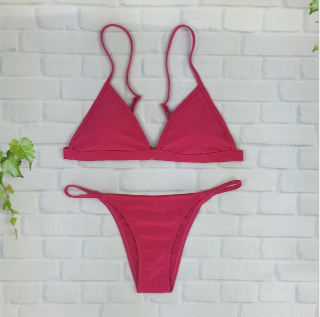 Swimwear Women Sexy Micro Bikinis Set Leaf Triangle Bathing Suit Brazilian Bikini Thong Swimsuit Maillot De Bain Femme 2018