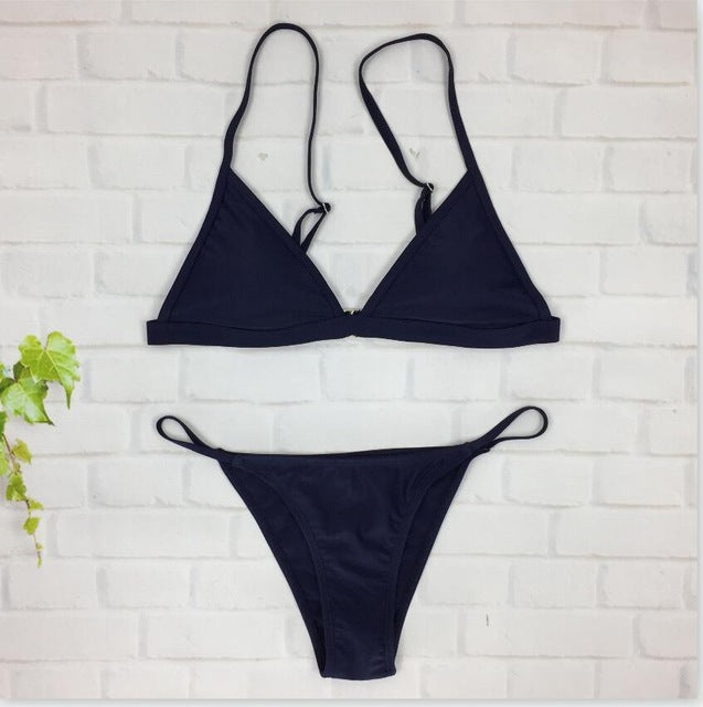 Swimwear Women Sexy Micro Bikinis Set Leaf Triangle Bathing Suit Brazilian Bikini Thong Swimsuit Maillot De Bain Femme 2018