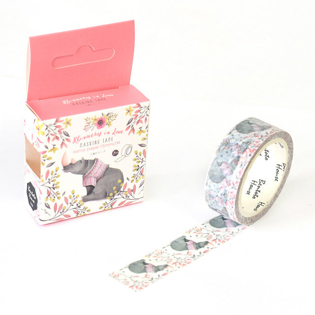 15mm X 7m Cute Lotkawaii Flower food animals  Decorative Washi Tape DIY Scrapbooking Masking Tape School Office Supply