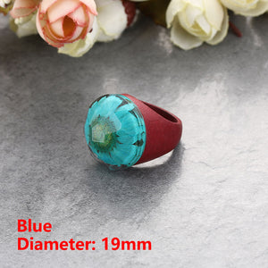 Handmade Wood Resin Ring With Magnificent Fantasy Secret Magic Landscape Punk Wooden Rings Hip Hop unique Jewelry