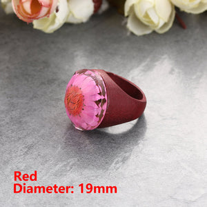 Handmade Wood Resin Ring With Magnificent Fantasy Secret Magic Landscape Punk Wooden Rings Hip Hop unique Jewelry