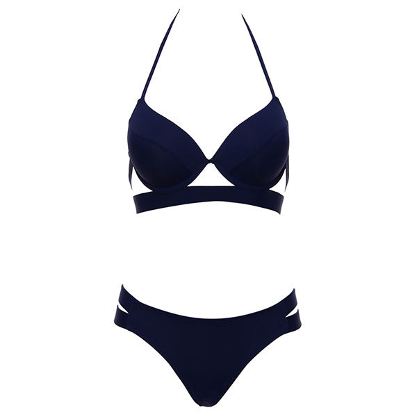 Andzhelika Bikinis Women Black Bandage Swimsuit 2018 Sexy Push Up Swimwear Low Waist Bathing Suit Halter Bikinis Suit Swim