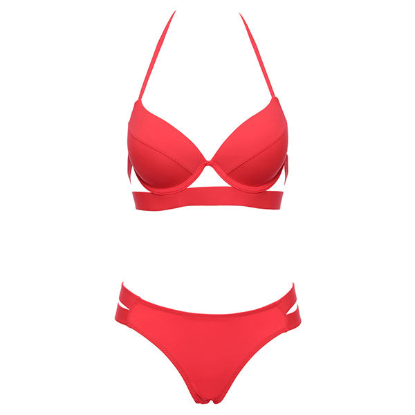 Andzhelika Bikinis Women Black Bandage Swimsuit 2018 Sexy Push Up Swimwear Low Waist Bathing Suit Halter Bikinis Suit Swim