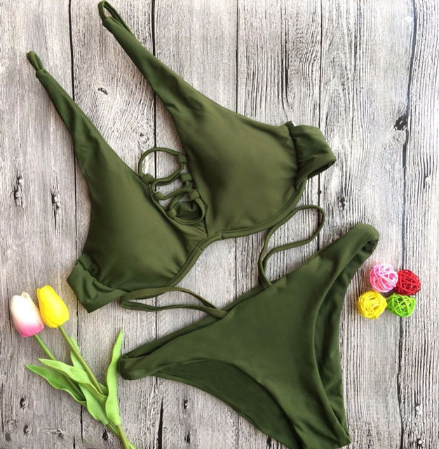 New bandage beach strapless swimwear bikinis 2018 women swimsuit sexy bikini brazilian set biquini bathing suits 485