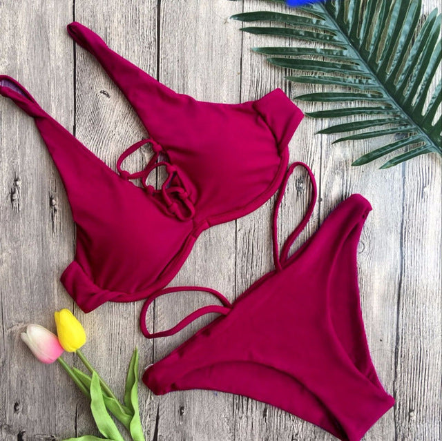 New bandage beach strapless swimwear bikinis 2018 women swimsuit sexy bikini brazilian set biquini bathing suits 485
