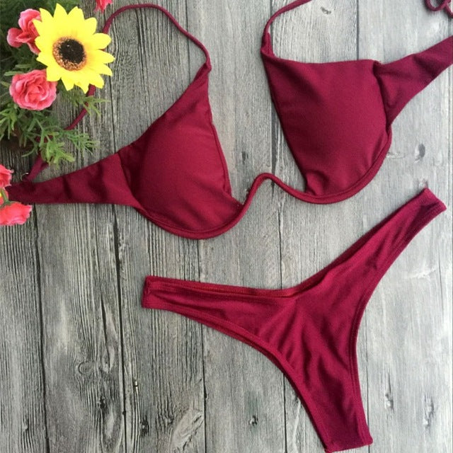 New bandage beach strapless swimwear bikinis 2018 women swimsuit sexy bikini brazilian set biquini bathing suits 485