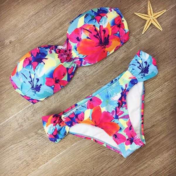 New bandage beach strapless swimwear bikinis 2018 women swimsuit sexy bikini brazilian set biquini bathing suits 485