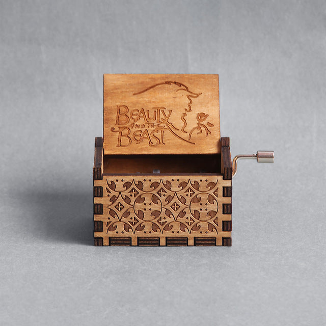 Antique Carved Music Box game of thrones harry potter Star Wars Wooden Hand Crank Theme