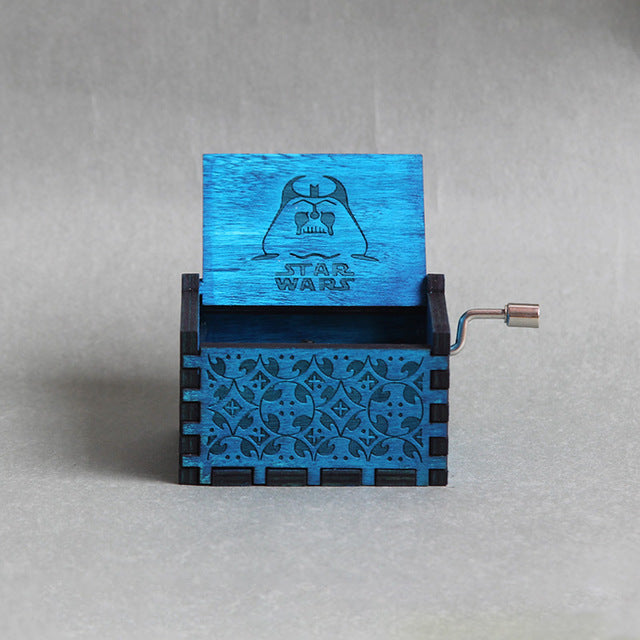 Antique Carved Music Box game of thrones harry potter Star Wars Wooden Hand Crank Theme