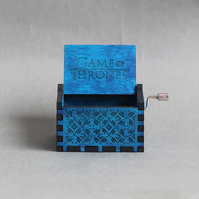 Antique Carved Music Box game of thrones harry potter Star Wars Wooden Hand Crank Theme