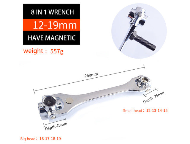 Multifunctional sleeve wrench Multiple interface wrench Universal rotation Car repair necessary Magnetic high quality Handle