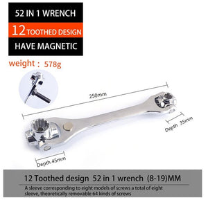 Multifunctional sleeve wrench Multiple interface wrench Universal rotation Car repair necessary Magnetic high quality Handle