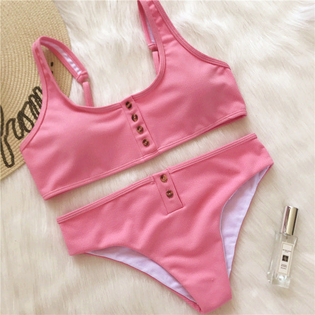 Kmnovo White Bikini Sexy Swimsuit Halter Swimwear Women Bathing Suit White Bikini Set Girl Cute Beach Wear Dropshipping Monokini