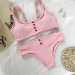 Kmnovo White Bikini Sexy Swimsuit Halter Swimwear Women Bathing Suit White Bikini Set Girl Cute Beach Wear Dropshipping Monokini