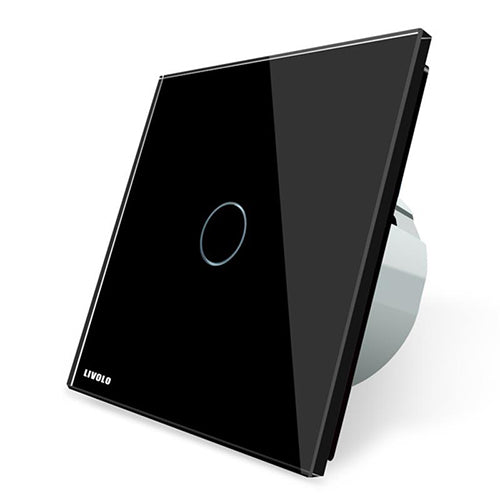 Livolo EU Standard  Switch Wall Touch Switch Luxury White Crystal Glass, 1 Gang 1 Way Switch, AC 220-250  C701-11/2/3/5