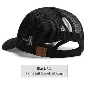 Drop Shipping CC Glitter Ponytail Baseball Cap Women Messy Bun Baseball Cap Girls Snapback Caps Summer Sports Mesh Hats