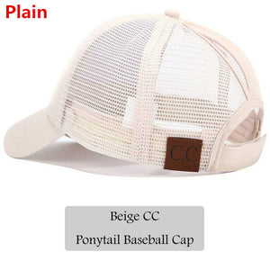 2018 CC Glitter Ponytail Baseball Cap Women Messy Bun Snapback Summer Mesh Hats Casual Adjustable Sport Caps Drop Shipping