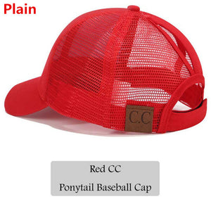 2018 CC Glitter Ponytail Baseball Cap Women Messy Bun Snapback Summer Mesh Hats Casual Adjustable Sport Caps Drop Shipping