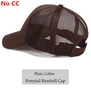 2018 CC Glitter Ponytail Baseball Cap Women Messy Bun Snapback Summer Mesh Hats Casual Adjustable Sport Caps Drop Shipping