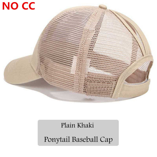 2018 CC Glitter Ponytail Baseball Cap Women Messy Bun Snapback Summer Mesh Hats Casual Adjustable Sport Caps Drop Shipping