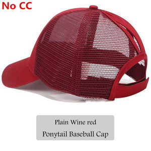 2018 CC Glitter Ponytail Baseball Cap Women Messy Bun Snapback Summer Mesh Hats Casual Adjustable Sport Caps Drop Shipping