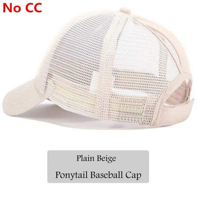 2018 CC Glitter Ponytail Baseball Cap Women Messy Bun Snapback Summer Mesh Hats Casual Adjustable Sport Caps Drop Shipping