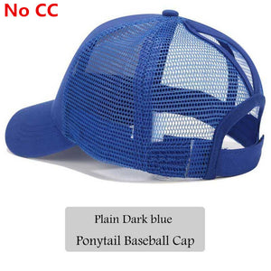 2018 CC Glitter Ponytail Baseball Cap Women Messy Bun Snapback Summer Mesh Hats Casual Adjustable Sport Caps Drop Shipping