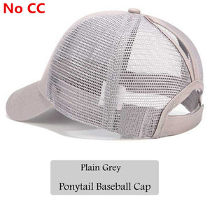 2018 CC Glitter Ponytail Baseball Cap Women Messy Bun Snapback Summer Mesh Hats Casual Adjustable Sport Caps Drop Shipping