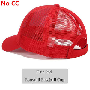 2018 CC Glitter Ponytail Baseball Cap Women Messy Bun Snapback Summer Mesh Hats Casual Adjustable Sport Caps Drop Shipping