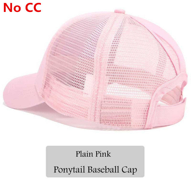 2018 CC Glitter Ponytail Baseball Cap Women Messy Bun Snapback Summer Mesh Hats Casual Adjustable Sport Caps Drop Shipping